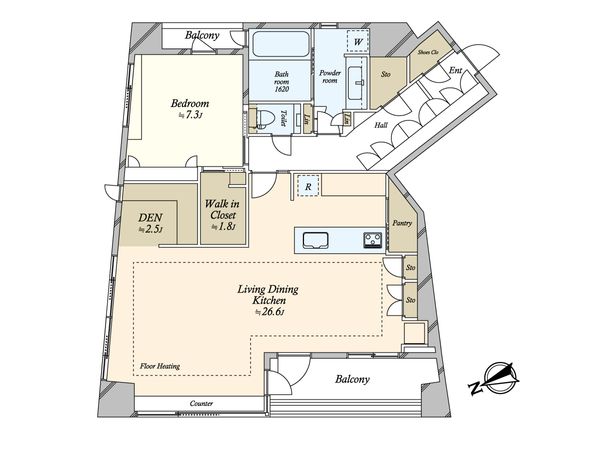 プラウド新宿御苑エンパイア 間取図(平面図)