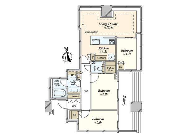 白金ザ・スカイ 西棟 間取図(平面図)