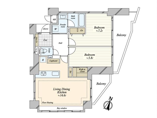 クレッセント渋谷神泉 間取図(平面図) 間取図(平面図)