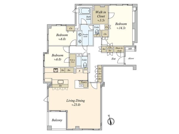 南青山高樹町パーク・マンション 間取図(平面図) 間取図(平面図)