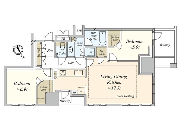 プラウドタワー渋谷 間取図(平面図) 間取図(平面図)