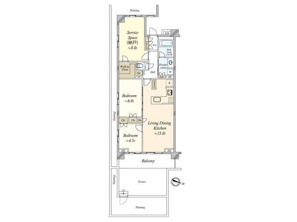 オープンレジデンシア桜新町ガーデン 間取図(平面図) 間取図(平面図)