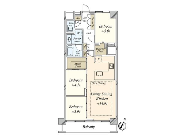 サンビューハイツ渋谷 間取図(平面図) 間取図(平面図)