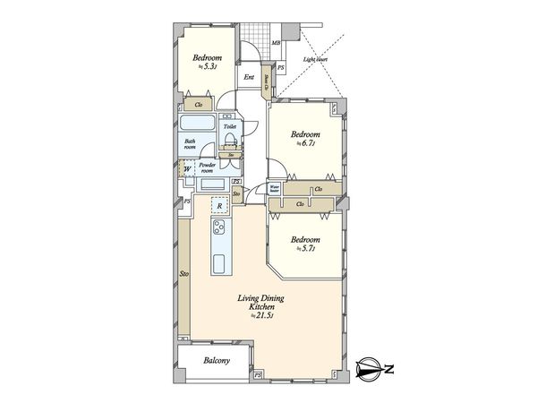 シティコート代々木 間取図(平面図) 間取図(平面図)