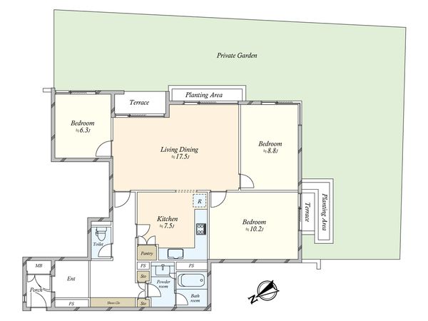 ガーデン南青山 間取図(平面図) ガーデン南青山 間取図(平面図)
