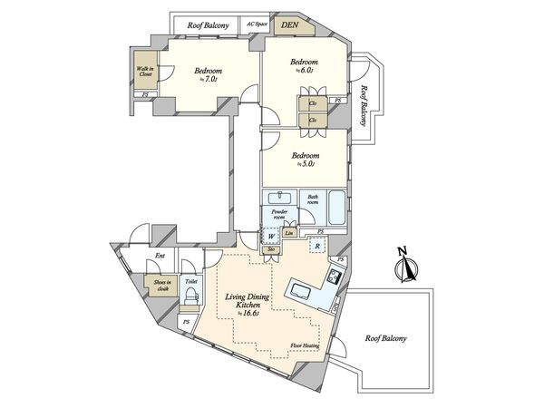 オープンレジデンシア本郷菊坂 間取図(平面図) オープンレジデンシア本郷菊坂 間取図(平面図)