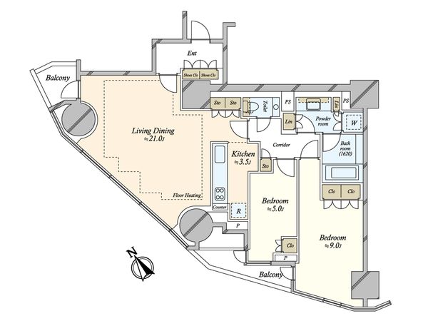 プラウド代官山フロント 間取図(平面図) 間取図(平面図)