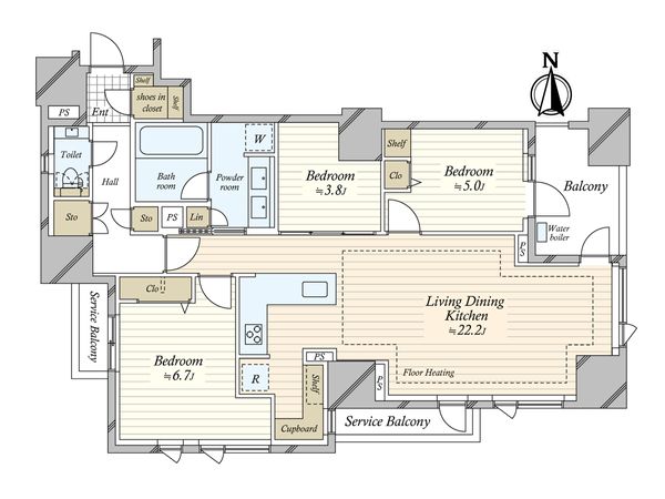 サンウッド広尾 間取図(平面図)
