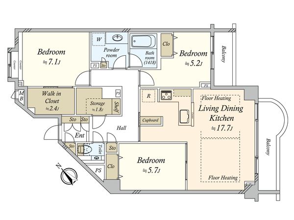 朝日マンション駒場 間取図(平面図) 朝日マンション駒場 間取図(平面図)