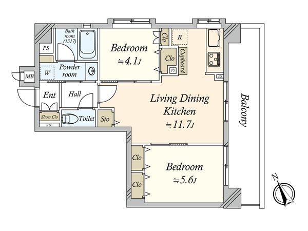 ビューネ渋谷桜丘 間取図(平面図)