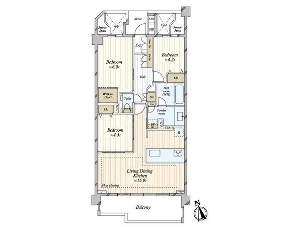 ザ・コートガーデン目黒東山 間取図(平面図)