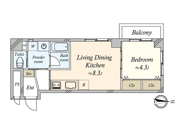 秀和第二三田綱町レジデンス 間取図(平面図)