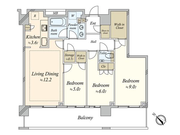 クロスエアタワー 間取図(平面図)