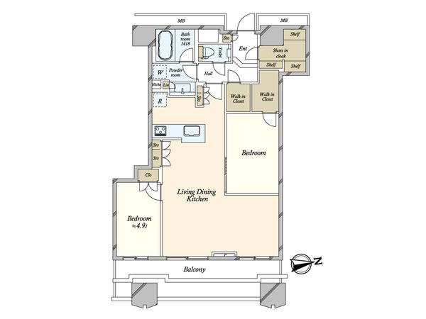 富久クロス コンフォートタワー 間取図(平面図)
