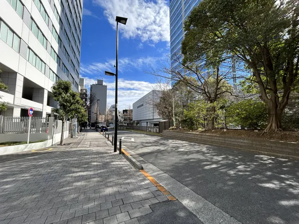 本物件南側の道路にて、明治通りを見て撮影＼（画像左側）原宿警察署＼（画像右側）東郷神社