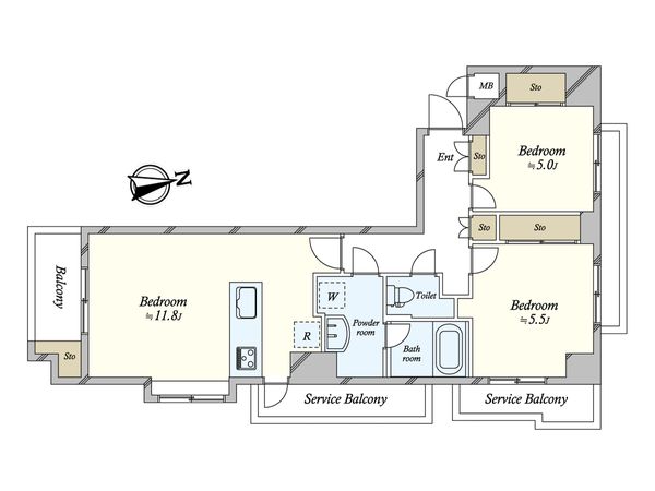 東急ドエル・アルス渋谷八幡坂 間取図(平面図)