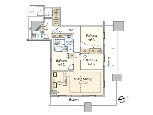 パークタワー新川崎 間取図(平面図)