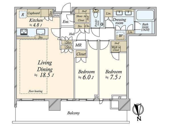 HARUMI FLAG SUN VILLAGE T棟 間取図(平面図) HARUMI FLAG SUN VILLAGE T棟 間取図(平面図)