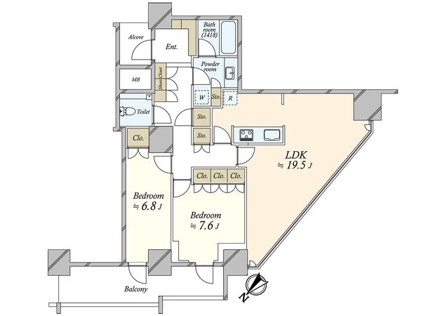 BEACON Tower Residence 間取図(平面図) 間取図(平面図)