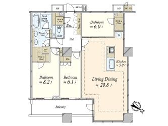 Brillia Mare有明TOWER&GARDEN 間取図(平面図) 間取図(平面図)