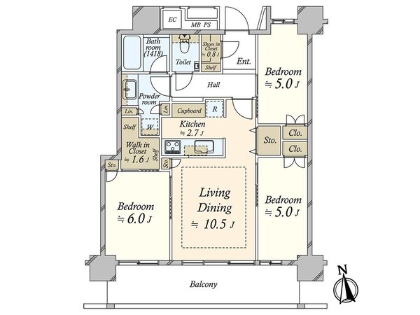 パークタワー東雲 間取図(平面図)