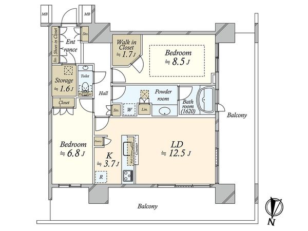 アーバンドック パークシティ豊洲 タワーB 間取図(平面図)
