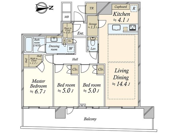 パークタワー晴海 間取図(平面図)