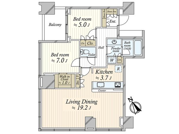シティタワー麻布十番 間取図(平面図)
