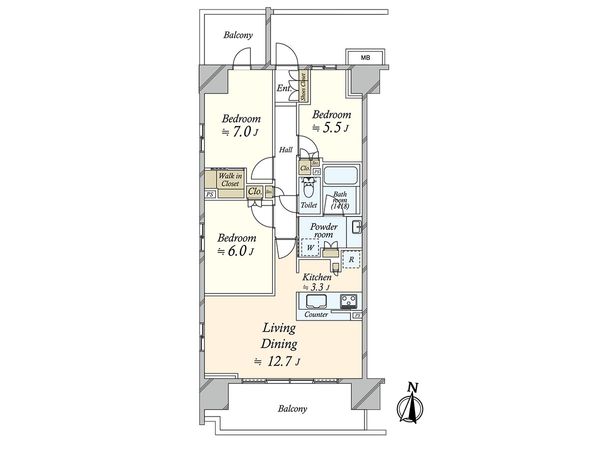 クレヴィア辰巳 間取図(平面図) 間取図(平面図)
