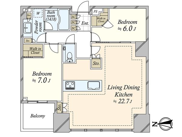 シティタワーズ豊洲ザ・ツイン サウスタワー 間取図(平面図)