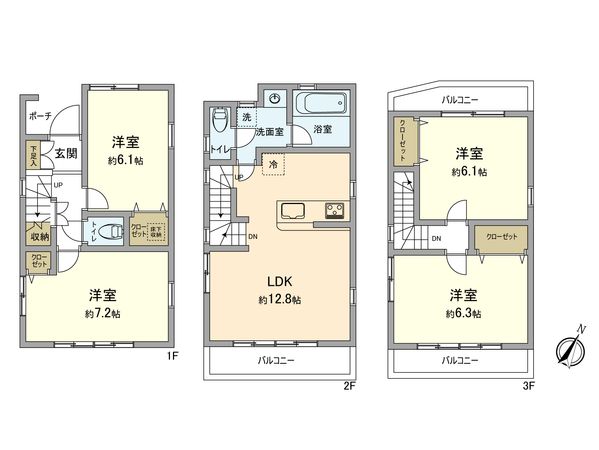 中原区上平間(戸建) 間取図(平面図) 間取図(平面図)
