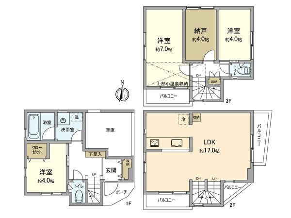 下小田中6丁目戸建 間取図(平面図) 下小田中6丁目戸建 間取図(平面図)