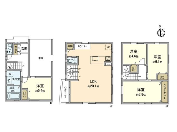 中原区下小田中2丁目(新築戸建) 間取図(平面図)