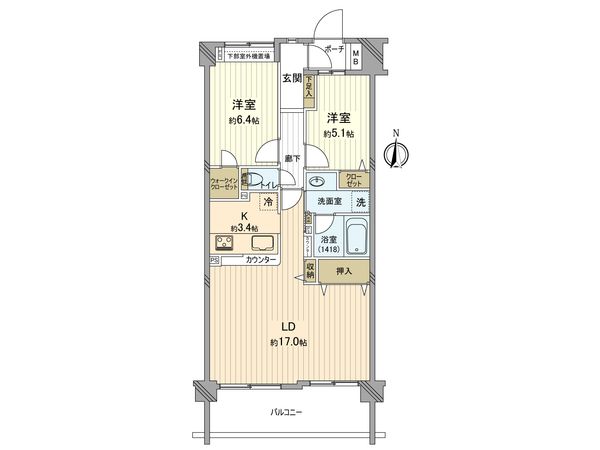 コスモ武蔵小杉御殿町 間取図(平面図)