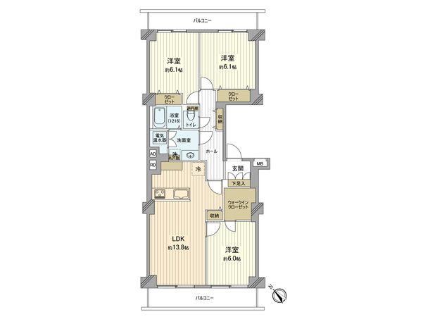 ローズハイツ武蔵小杉 間取図(平面図) 間取図(平面図)