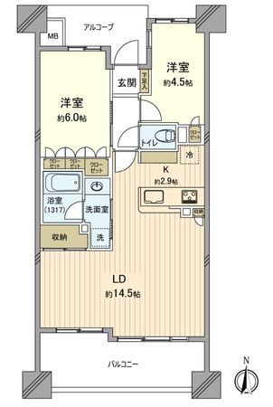 ナイスシティアリーナ武蔵小杉エアリーコート 間取図(平面図) 間取図(平面図)