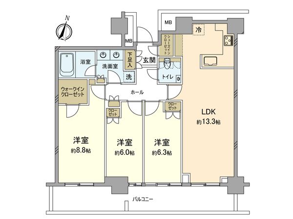 リエトコート武蔵小杉 ザ・クラッシィタワー 間取図(平面図)