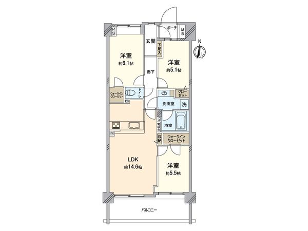コスモ武蔵小杉御殿町 間取図(平面図)
