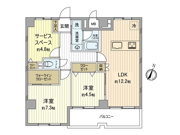 エクセルシオール新丸子 間取図(平面図)