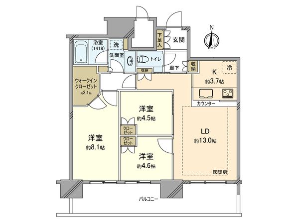 パークシティ武蔵小杉 ミッドスカイタワー 間取図(平面図)