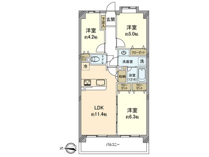 リベール武蔵中原 間取図(平面図)