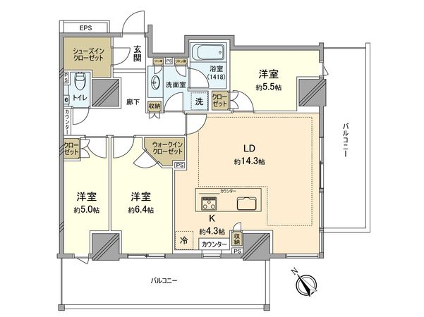 ドレッセタワー武蔵小杉 間取図(平面図)