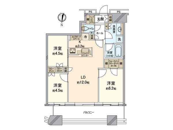 パークシティ武蔵小杉ザガーデンタワーズウエスト 間取図(平面図)