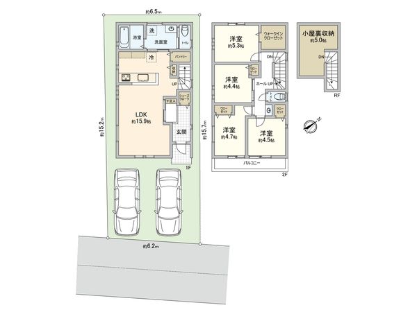 幸区南加瀬3丁目 古家付き土地 建物プラン例 (間取り図)