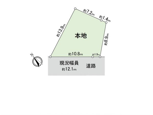 川崎区浅田3丁目(古家付き土地) 区画図 川崎区浅田3丁目(古家付き土地) 区画図