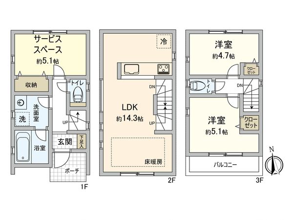 川崎区中島2丁目戸建 間取図(平面図) 川崎区中島2丁目戸建 間取図(平面図)