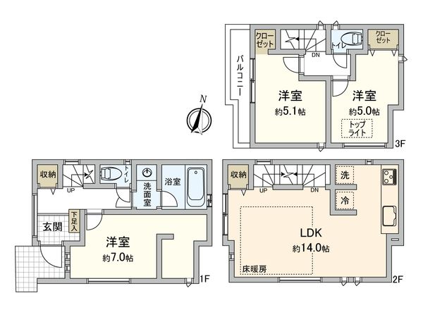 川崎区小田4丁目戸建 間取図(平面図)