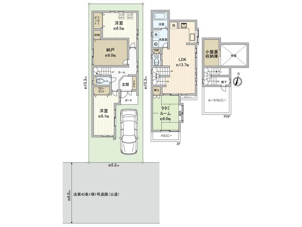 鶴見区汐入町3丁目戸建 間取図(平面図)