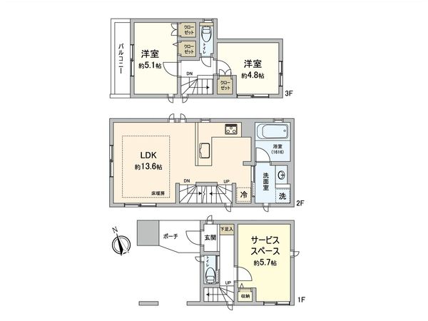 幸区古市場1丁目(戸建) 間取図(平面図) 間取図(平面図)