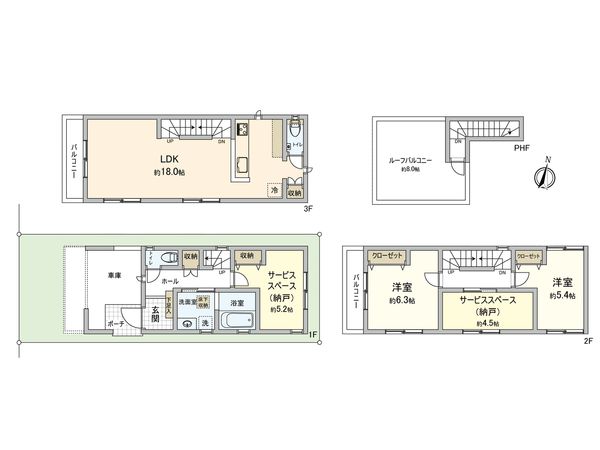 川崎区小田1丁目 新築戸建 1号棟 間取図(平面図)